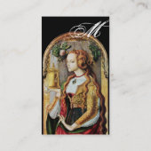 ナチュラルヘア、美しい、化粧品モノグラム黒金ゴールド 名刺 (裏面)