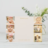 ナチュラルベビーありがとう6フォトフレームフラットカード サンキューカード (スタンド正面)
