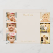 ナチュラルベビーありがとう6フォトフレームフラットカード サンキューカード (正面/裏面)