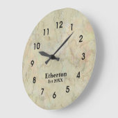 ナチュラルベージュ大理石模様アクリル ラージ壁時計 (傾斜)