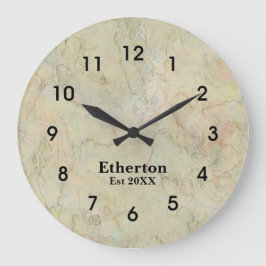 ナチュラルベージュ大理石模様アクリル ラージ壁時計