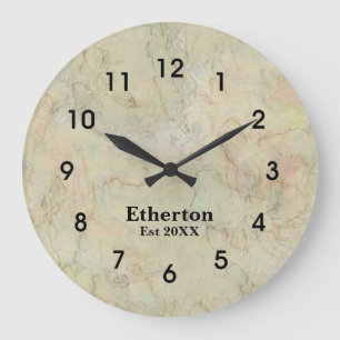 ナチュラルベージュ大理石模様アクリル ラージ壁時計