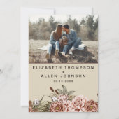 ナチュラルボホコテージコアフローラエンチャント結婚ズ 招待状 (裏面)