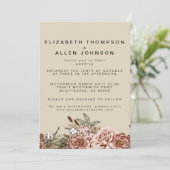 ナチュラルボホコテージコアフローラエンチャント結婚ズ 招待状 (スタンド正面)