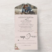 ナチュラルボホコテージコア結婚フローラの写真RSVP オールインワン招待状 (内側)