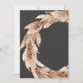 ナチュラルボホブラックパンパスグラスエレガントな結婚式 招待状 (裏面)