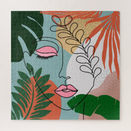 ナチュラルボホ熱帯イラストレーション ジグソーパズル