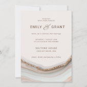 ナチュラルマーブルアゲ結婚ート 招待状 (正面)