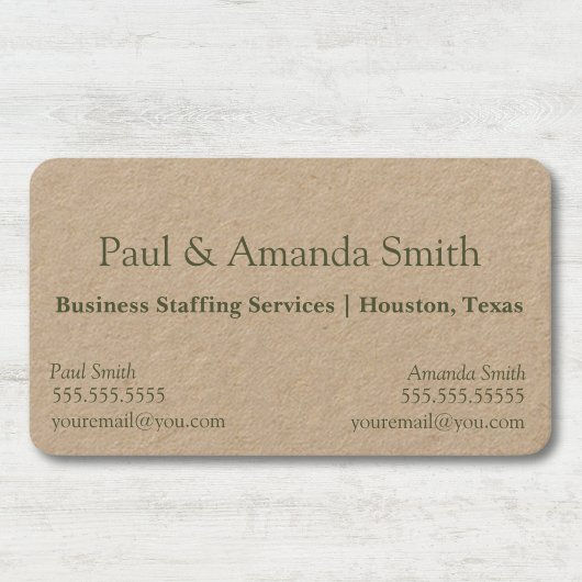 ナチュラルミニマルKraft名刺2名付き 名刺