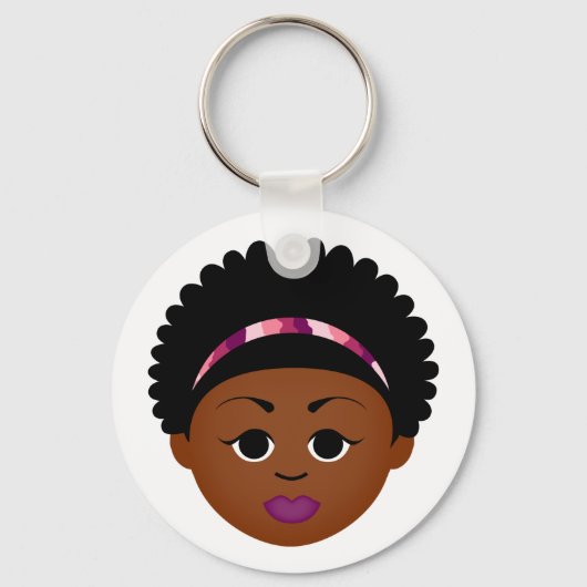 ナチュラルミーキーチェーン(Afro Girl) キーホルダー (正面)
