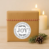 ナチュラルモダンなクリスマスの喜びラウンド返信先住所 ラウンドシール