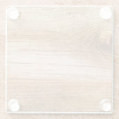 ナチュラルモミ材：テクスチャ付きサーフェス ガラスコースター (裏面)