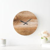 ナチュラルモミ材:テクスチャ付きサーフェス ラージ壁時計 (ホーム)
