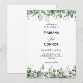 ナチュラルユーカリプトゥスグリーン結婚式招待状 招待状 (正面/裏面)