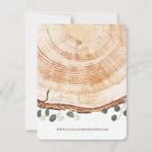 ナチュラルユーカリボタニカルオンベースウッドウェディング 招待状 (裏面)