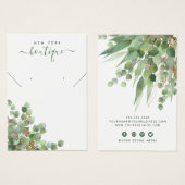 ナチュラルユーカリ&金ゴールドグリッターディスプレイカード (正面&裏面)