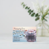 ナチュラルライセンスマッサージセラピストロータスフラワー 名刺 (スタンド正面)