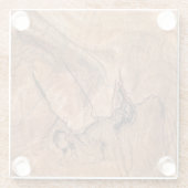 ナチュラルライトブラウン材 ガラスコースター (裏面)