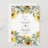 ナチュラルラッシュひまわりブーケストリングライト 招待状 (正面)