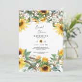 ナチュラルラッシュひまわりブーケストリングライト 招待状 (スタンド正面)