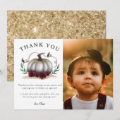 ナチュラルリトルパンプキン誕生日パーティーの写真 サンキューカード (正面/裏面)