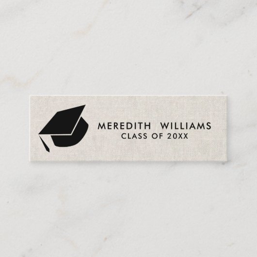 ナチュラルリネングラッドキャップ卒業インサート スキニー名刺 (正面)