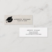 ナチュラルリネングラッドキャップ卒業インサート スキニー名刺 (正面/裏面)