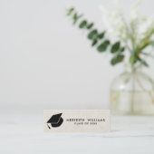 ナチュラルリネングラッドキャップ卒業インサート スキニー名刺 (スタンド正面)