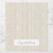 ナチュラルリネン タイムレス オリジナルテキスト おしゃれなお祝いメッセージ ワインラベル (シングルラベル)