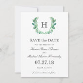 ナチュラルリースウェディング日付カードを保存 セーブザデート (正面)