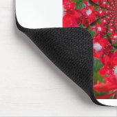 ナチュラルレッドフラワーホワイトフェザー万華鏡のように千変万化するパターンアート マウスパッド (コーナー)