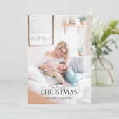 ナチュラルレッドベリーメリークリスマススクリプトフォトホール シーズンカード (スタンド正面)