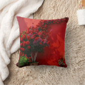 ナチュラルレッドローズフラワー装飾用クッション クッション (ブランケット)