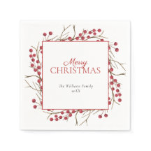 ナチュラルレッド素朴ベリーメリークリスマス