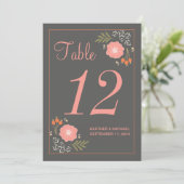 ナチュラルレトロフラワーズテーブルナンバー 招待状 (スタンド正面)