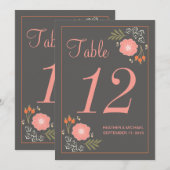 ナチュラルレトロフラワーズテーブルナンバー 招待状 (正面/裏面)