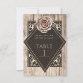 ナチュラルローズエレガントライトダイヤモンドテーブルナンバー 招待状 (正面)