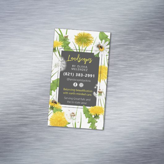 ナチュラルローンサー気にビスプロモダンデオン&ミツバチ マグネット名刺 (インサイチュ)