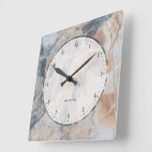 ナチュラル大理石石テクスチャプリント スクエア壁時計 (傾斜)