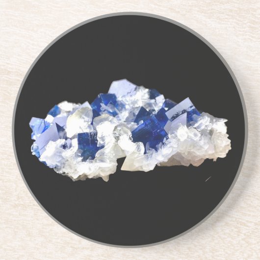 ナチュラル深いブルーフルオライトサンドストーンコースター コースター (正面)