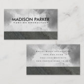 ナチュラル石板ロック |灰色の水色 名刺 (正面/裏面)