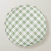 ナチュラル素朴セージジンガムプレイド ラウンドクッション (裏面)