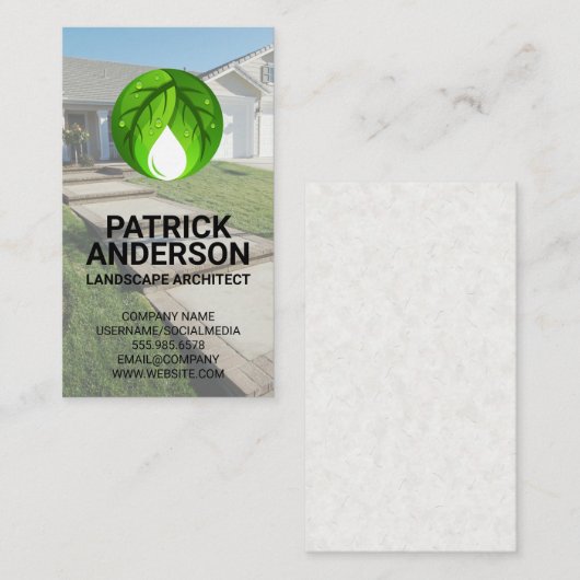 ナチュラル葉ロゴ |住宅 名刺 (正面/裏面)