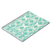 ナチュラル蝶かわいいデザインオンティール(緑がかった色) ノートブック (左側)