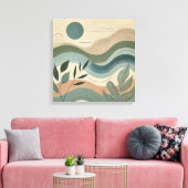 ナチュラル調和オーガニック- 抽象芸術波動アート キャンバスプリント (インサイチュ (リビング))