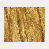 ナチュラル金ゴールド大理石タイルパターン フリースブランケット (正面(横))