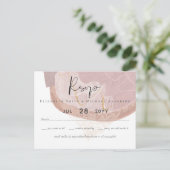 ナチュラル・アーストーン・トーンズ・アブストラクト・ウェディング ポストカード (スタンド正面)