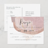 ナチュラル・アーストーン・トーンズ・アブストラクト・ウェディング ポストカード (正面/裏面)