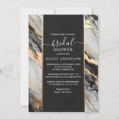 ナチュラル ウェディング スタック ストーン マーブル ブライダル シャワー 招待状 (正面)