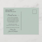 ナチュラル ウォーターカラー ユーカリ グリーン ウェディング 案内ポストカード (裏面)